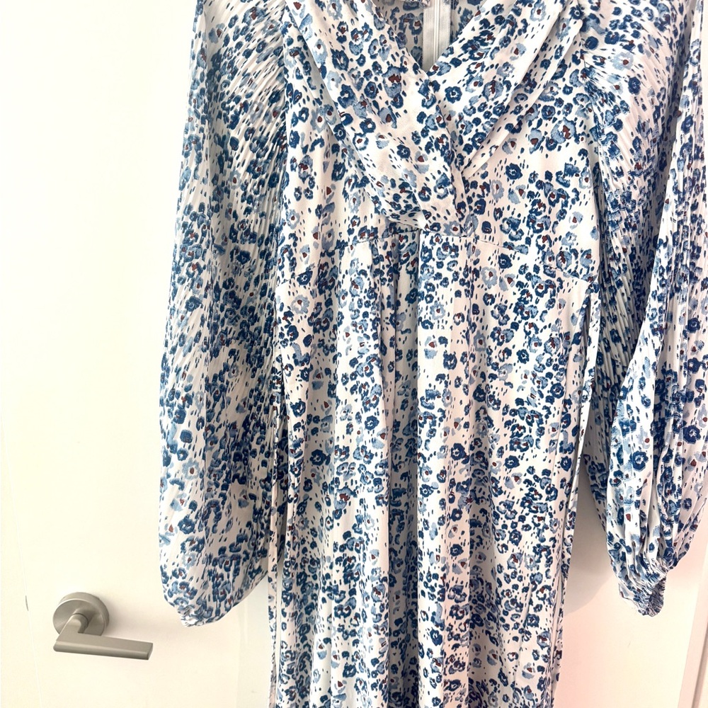 Blue and White Floral Dress